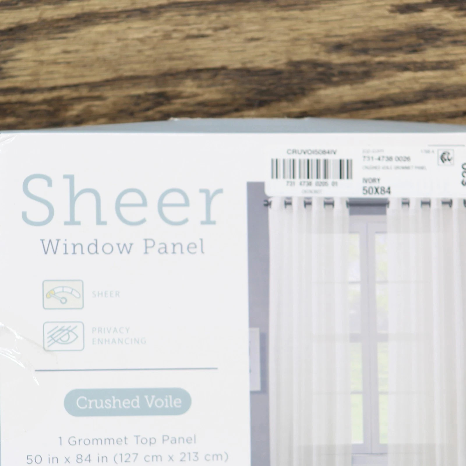 Regal Home Sheer Crushed Voile Grommet Top Single Curtain Panel – Choose Options