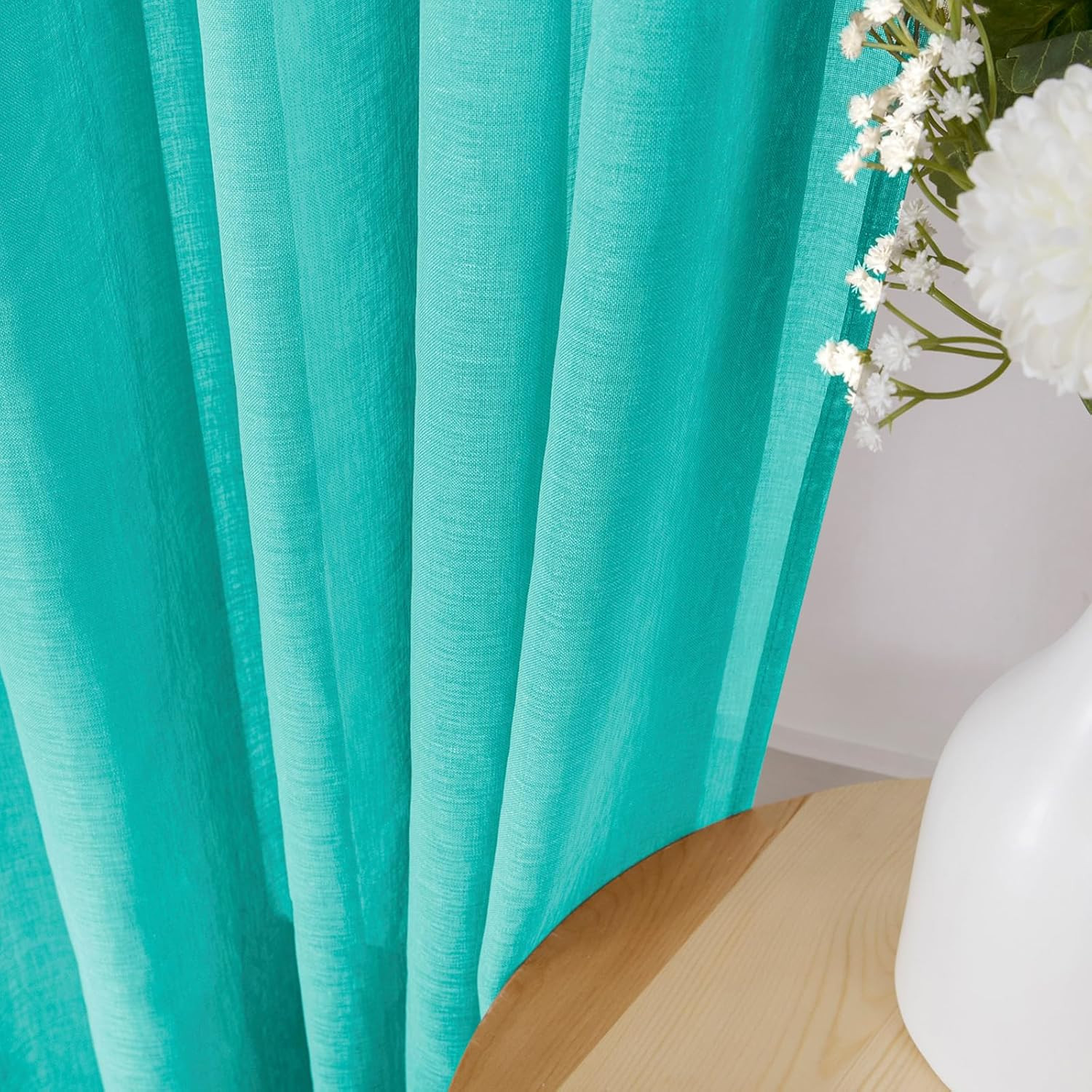 Sheer Curtains Living Room Linen Textured Curtain Sheers Light Filtering Voile R