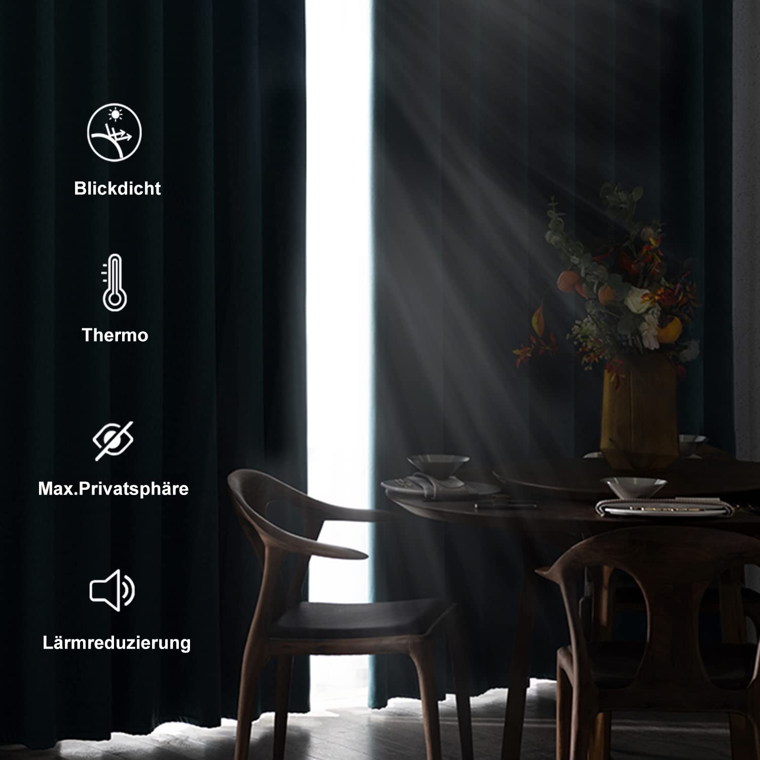 Curtains Opaque Blackout Curtains with Eyelets 2 Pieces Thermal Curtain for…