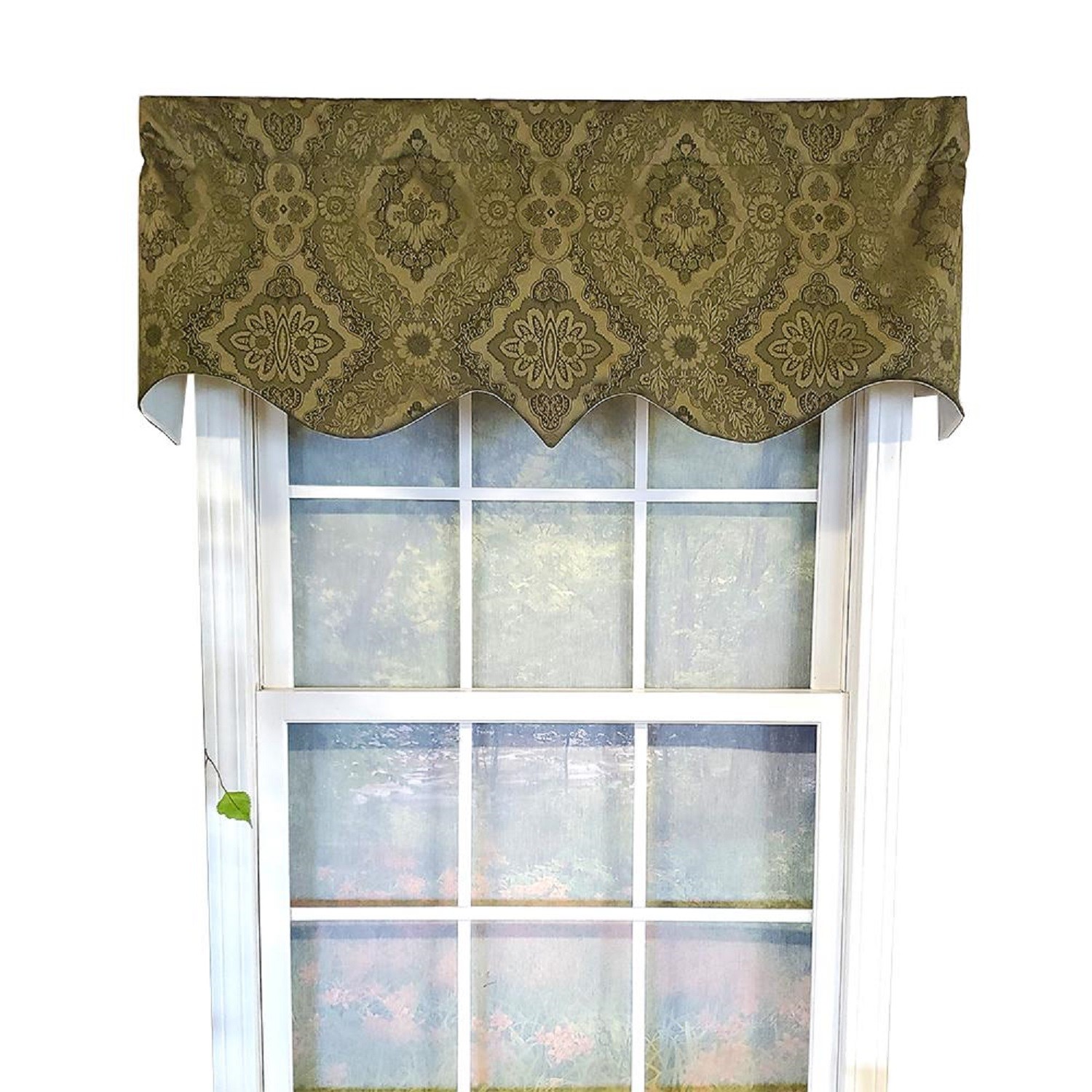 RLF Home Chintz Regal 3″ Rod Pocket Lining Valance 50″ x 17″ Olive