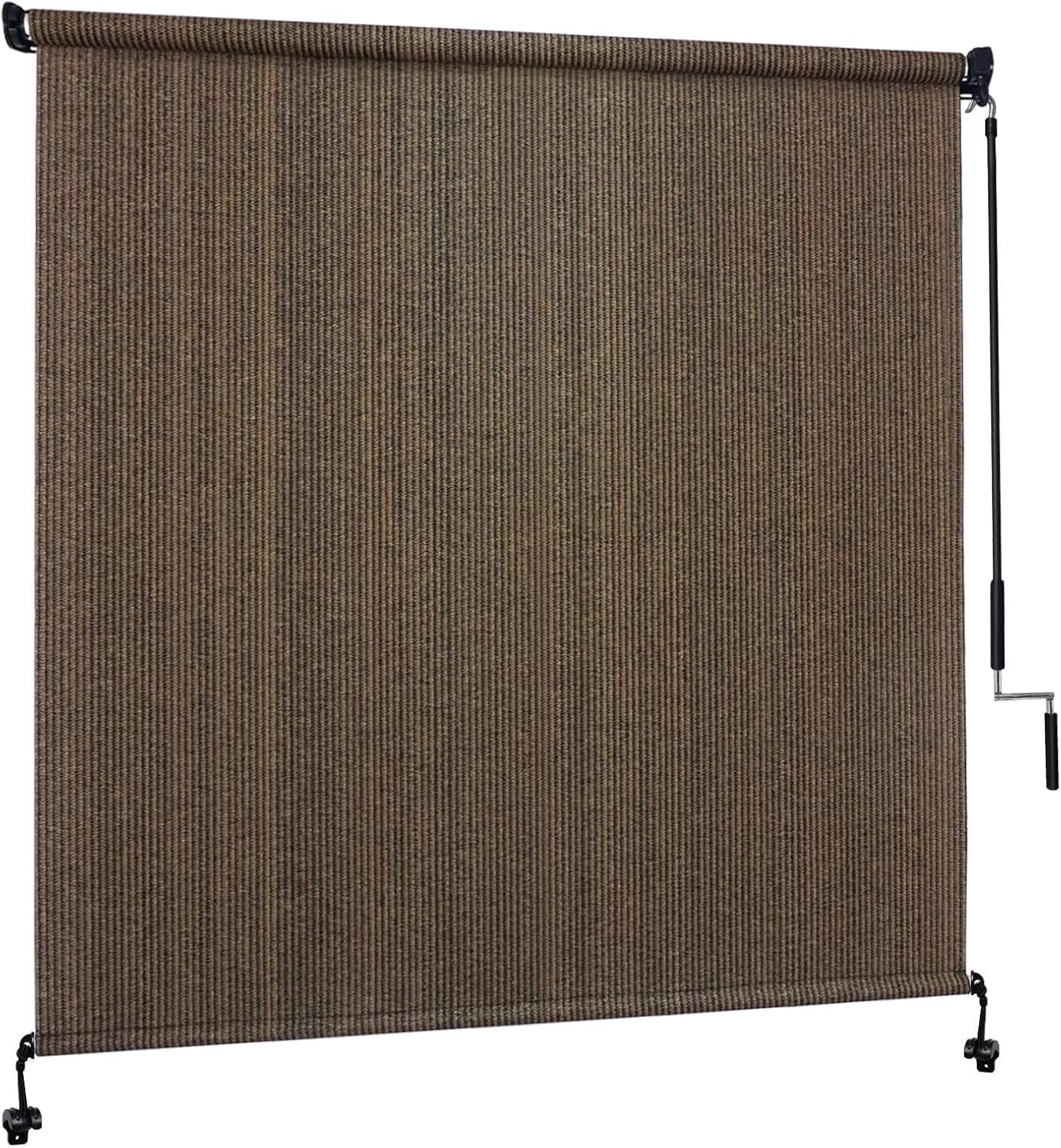6′ W x 6′ H Outdoor Roller Shades, Cordless Patio Roll Up Outdoor Blinds with 2