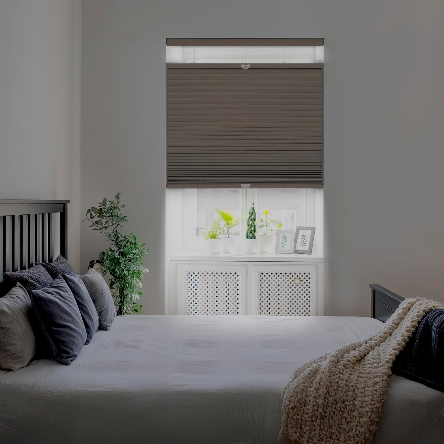Cordless 1.5″ Blackout Cellular Shade, Top Down Bottom Up, Latte, 47″x48