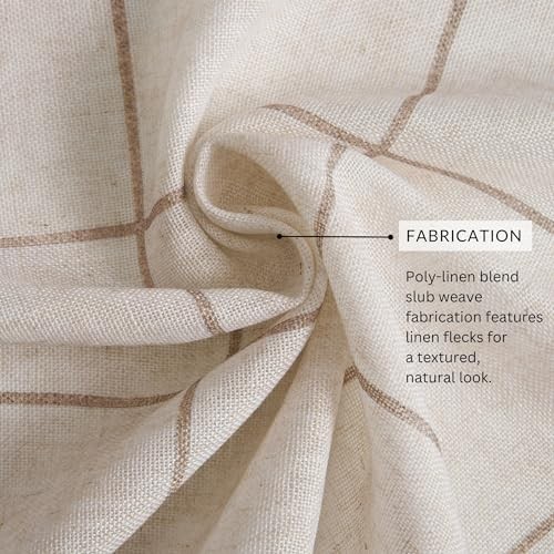 Brighton Windowpane Plaid Blackout Window 52″W x 84″L (Pack of 1) Linen