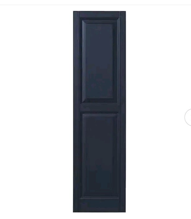 Ply Gem 15 in. x 47 in. Raised Panel Polypropylene Shutters Pair in Dark Navy