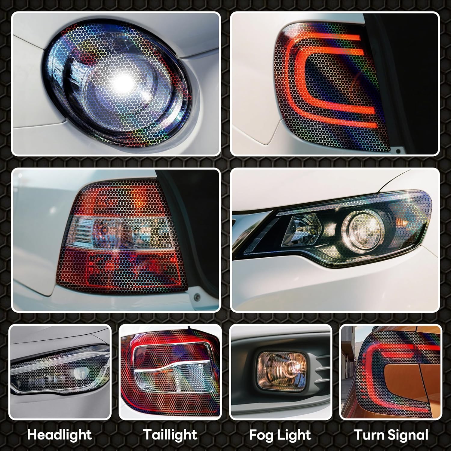 Lypumso 12×60 Inches Car Headlight Taillight Tint Film Vinyl Wrap Car Tint Film