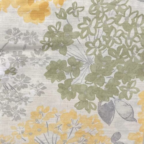 DKNY 50 x 96 Floral Fields Rod Pocket Cotton Curtains Yellow Green Gray Flowers