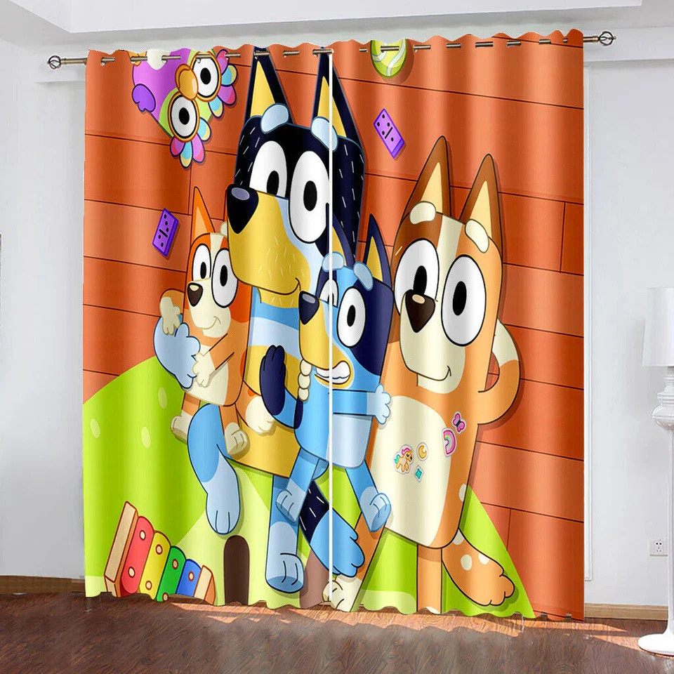 Bluey & Bingo Kids Cartoon Theme 9 Print Window Curtains