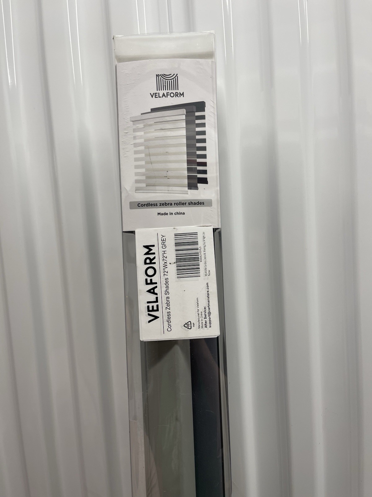 Cordless Zebra Blinds VELAFORM (72” W x 72″ H),Free-Stop, Grey