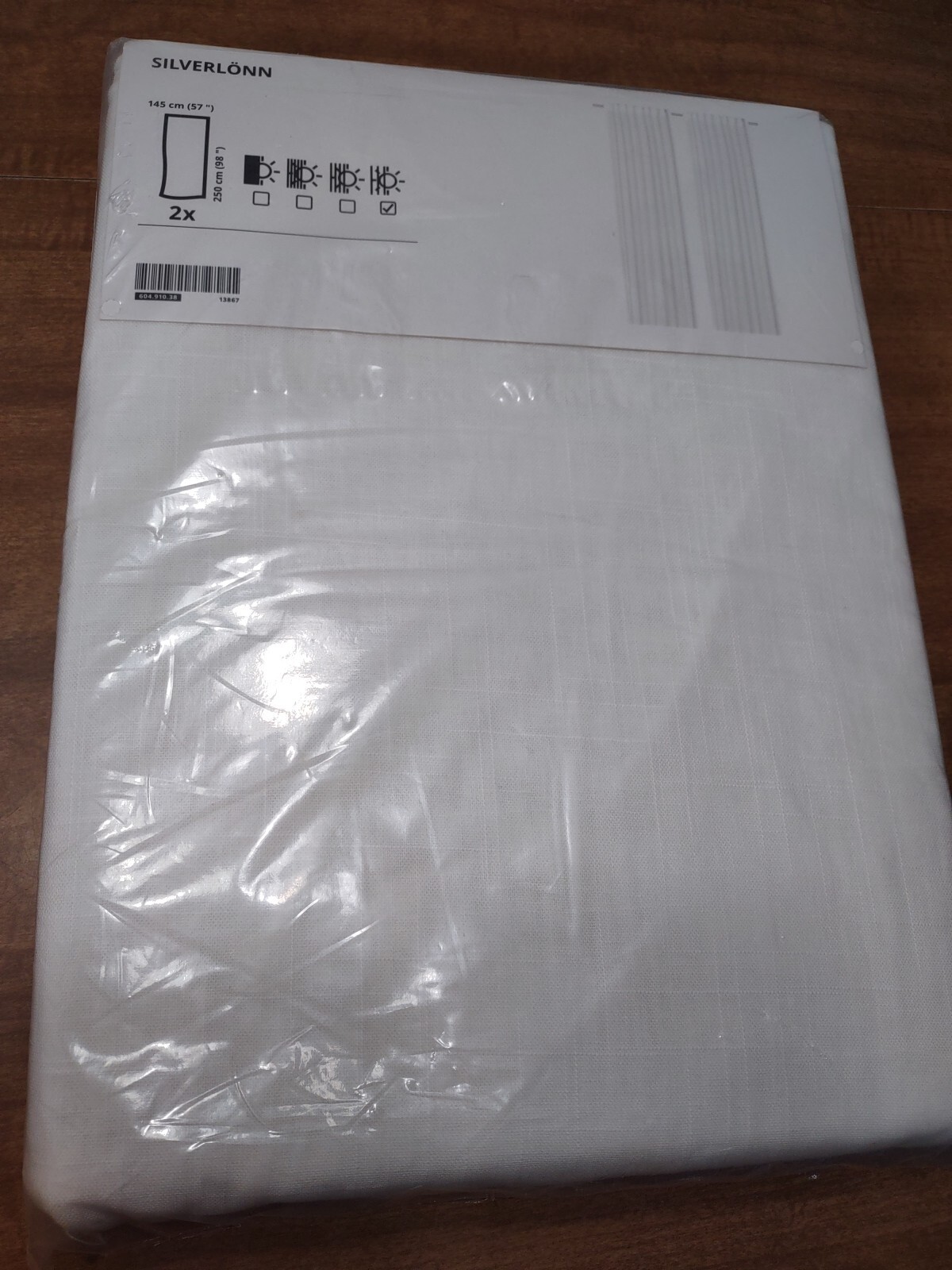 New! IKEA SILVERLONN CURTAINS 145 x 250cm 57″x 98″ Ivory TEXTURE unopened