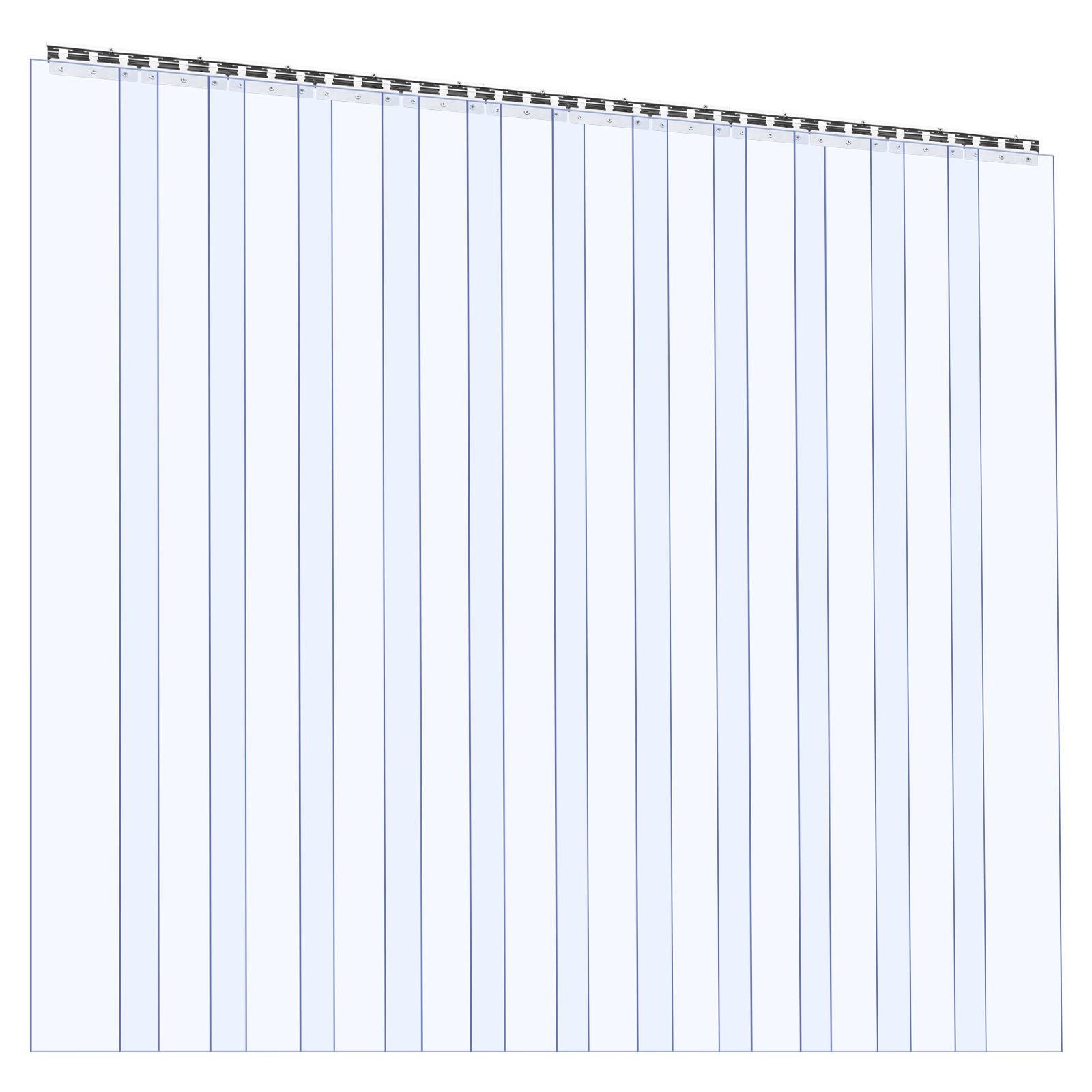 96x84x0.08in Clear PVC Door Strips 14PCS Smooth Waterproof Cooler