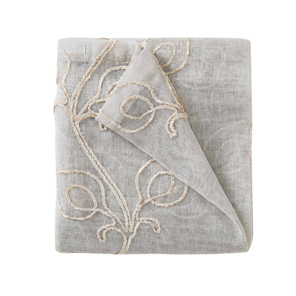 Linen Floral Grommet Room Darkening Curtain – 38 In. W X 84 In. L (Set of 2)