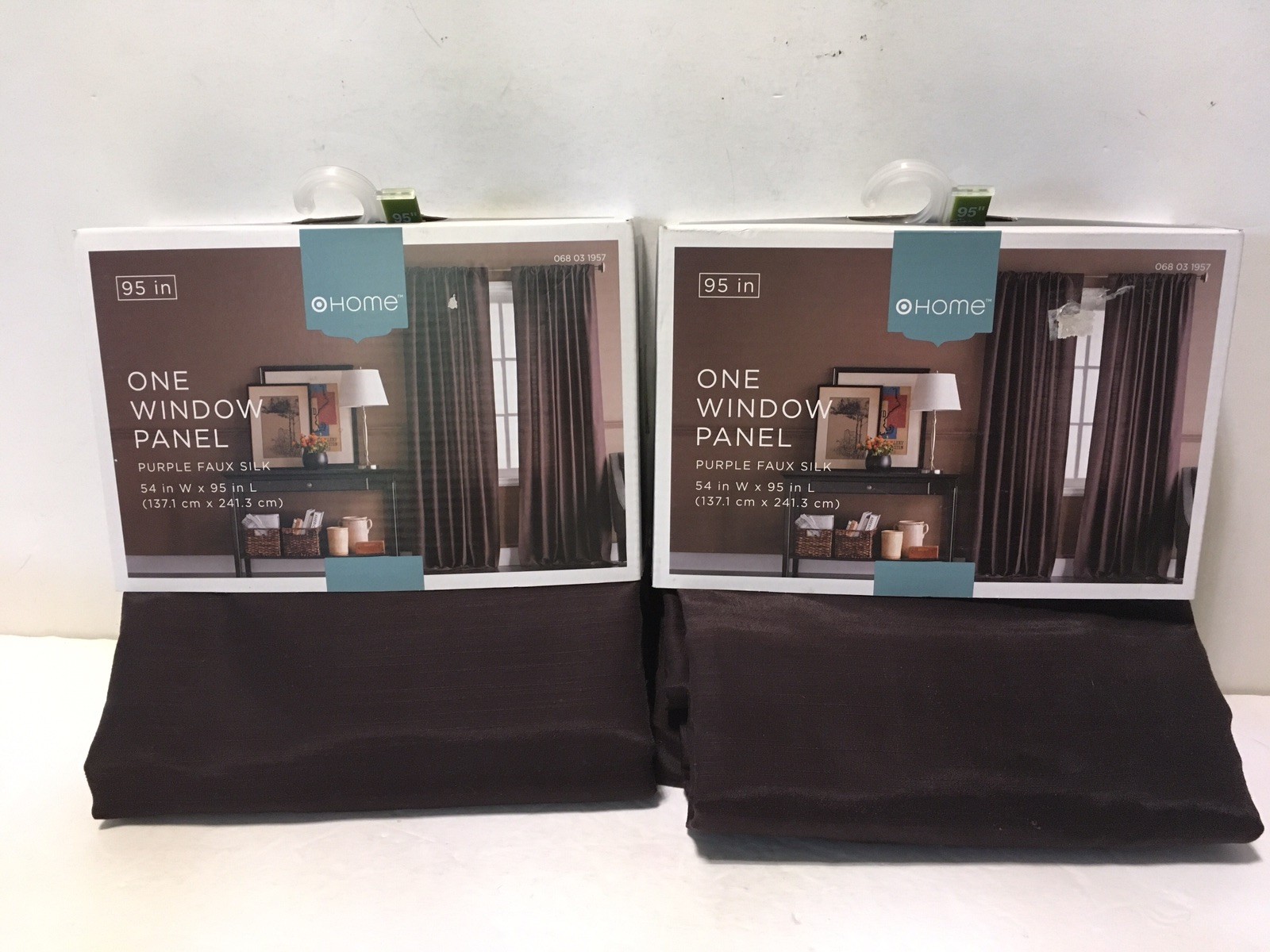 Target Home Purple Faux Silk Window Panel 54″ x 95″ Set of 2 New