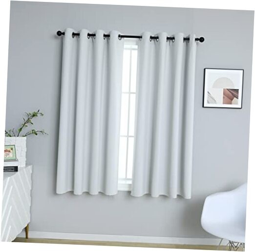 Blackout Curtains for Bedroom, Thermal 52″W x 63″L (Pack of 2) Greyish White