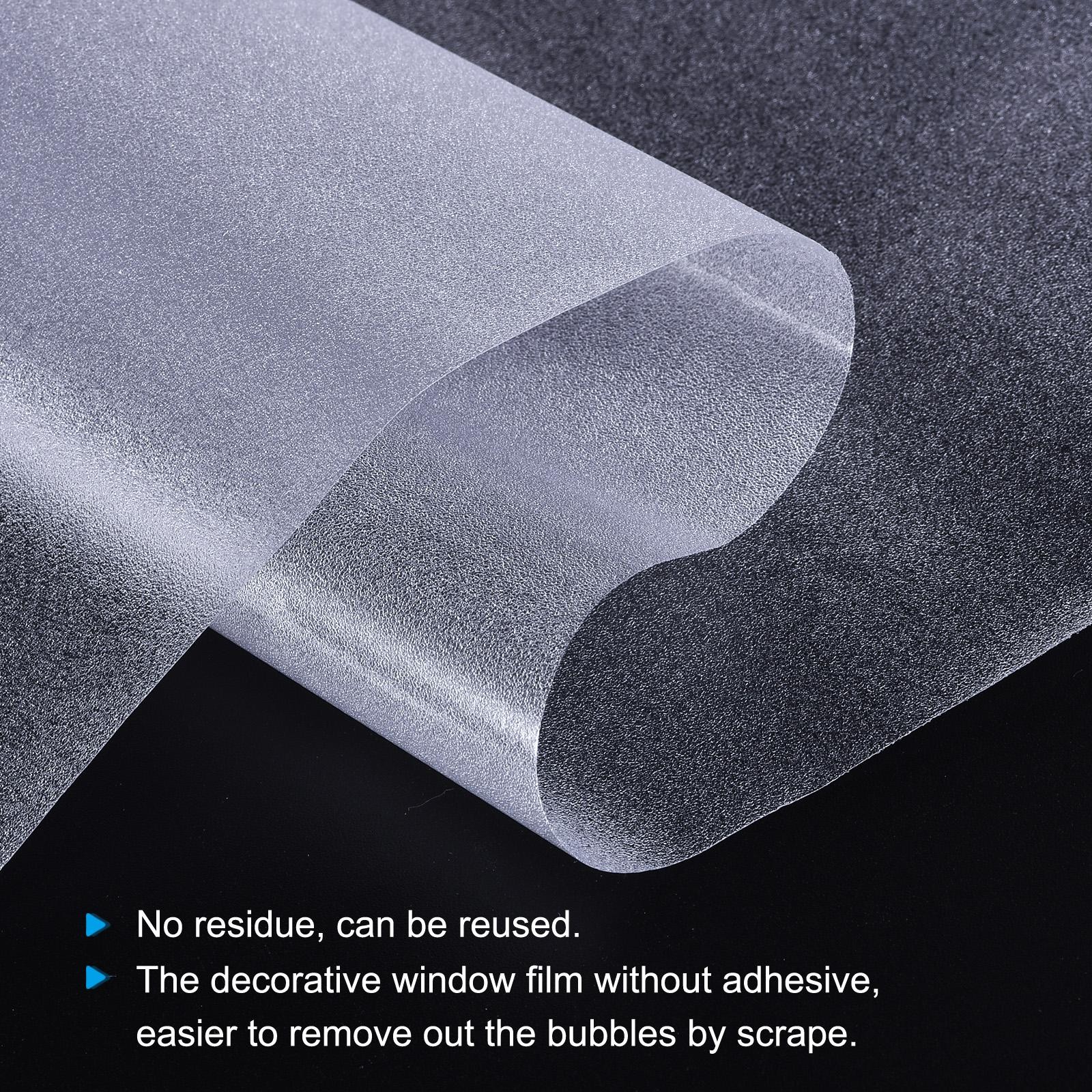 Privacy Window Film PVC Frosted 78.7″x11.8″ Covering for Bathroom Office Clear