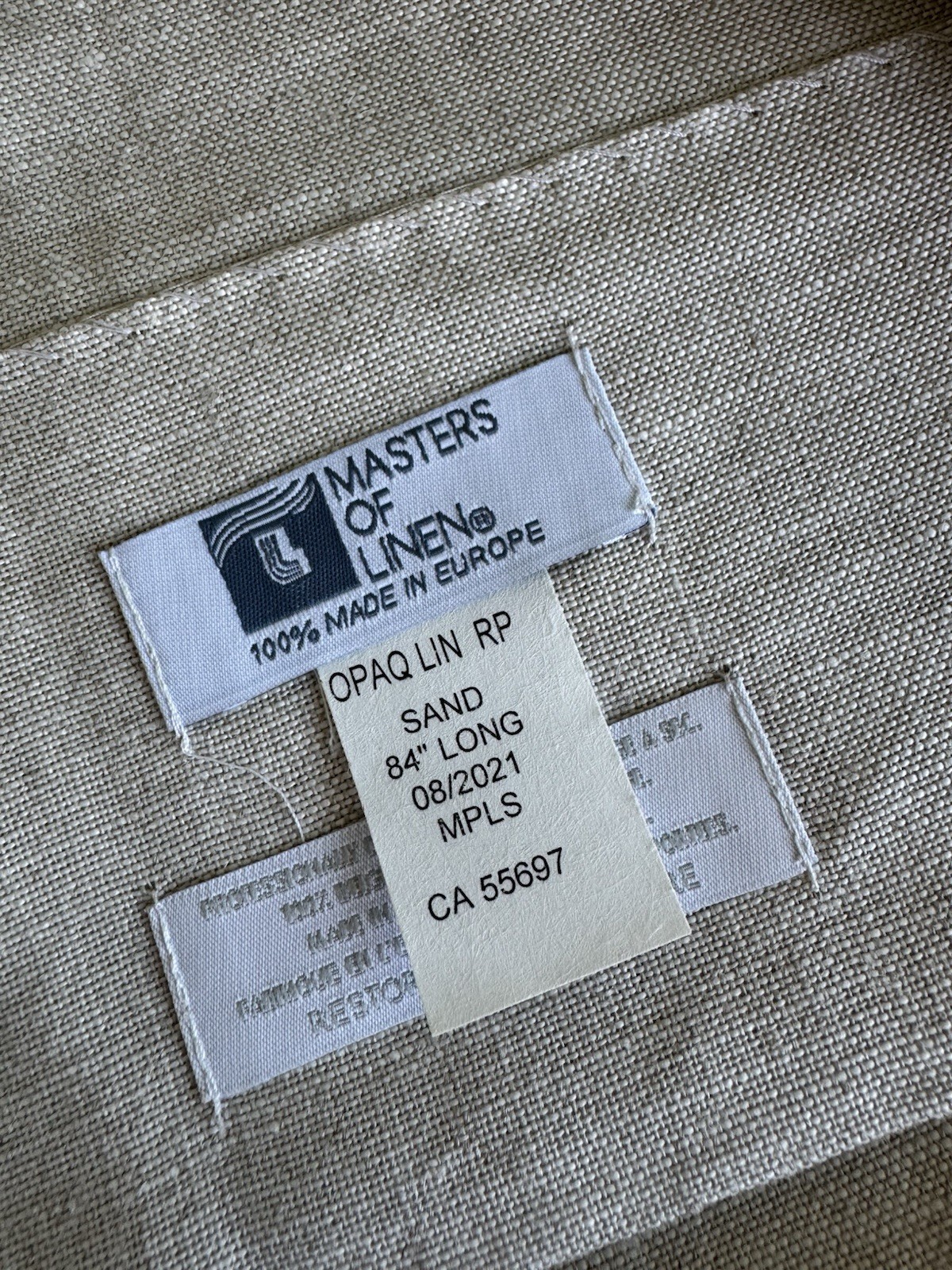 Restoration Hardware RH Belgian Opaque Linen Drapery 84″ Pair Color Sand NEW