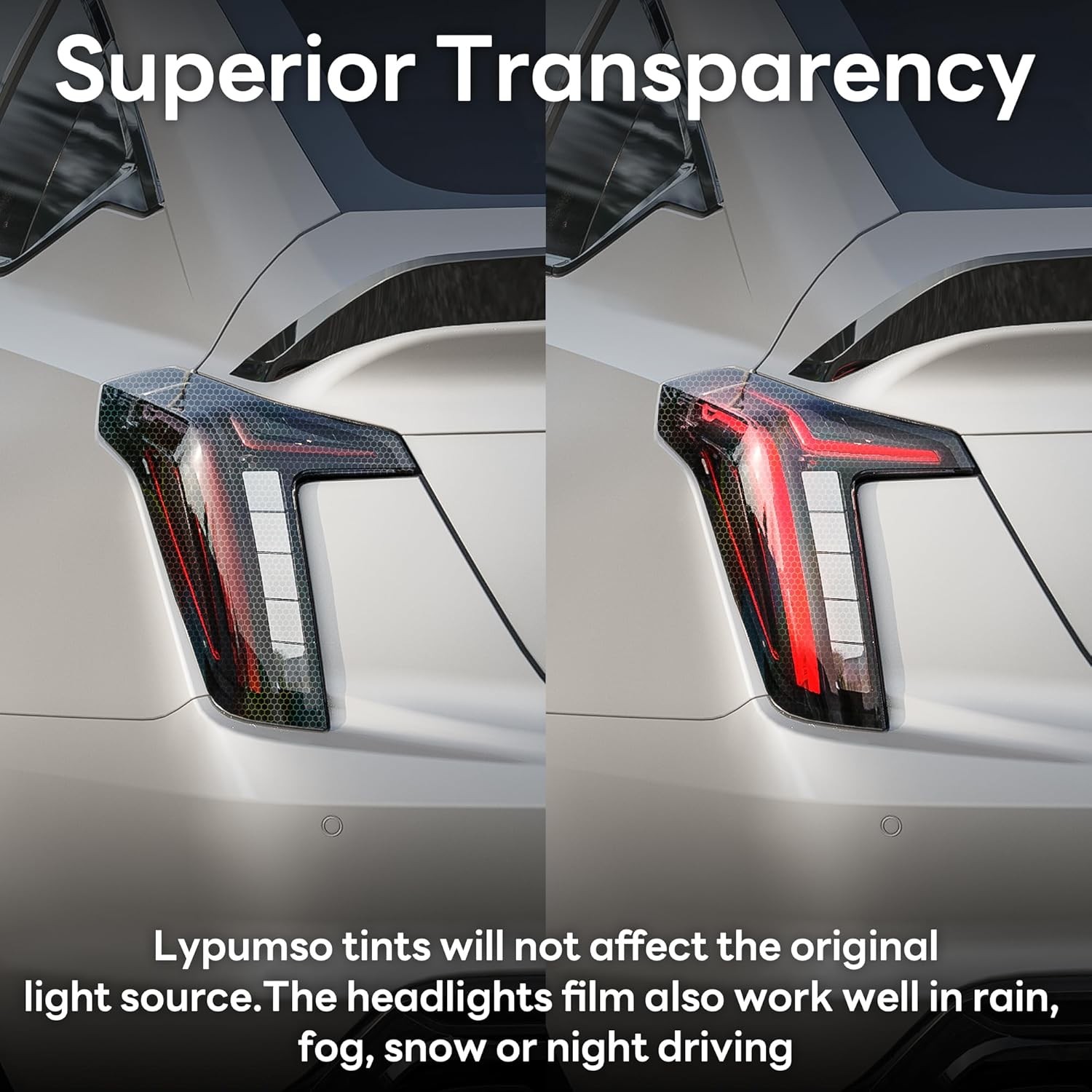 Lypumso 12×60 Inches Car Headlight Taillight Tint Film Vinyl Wrap Car Tint Film