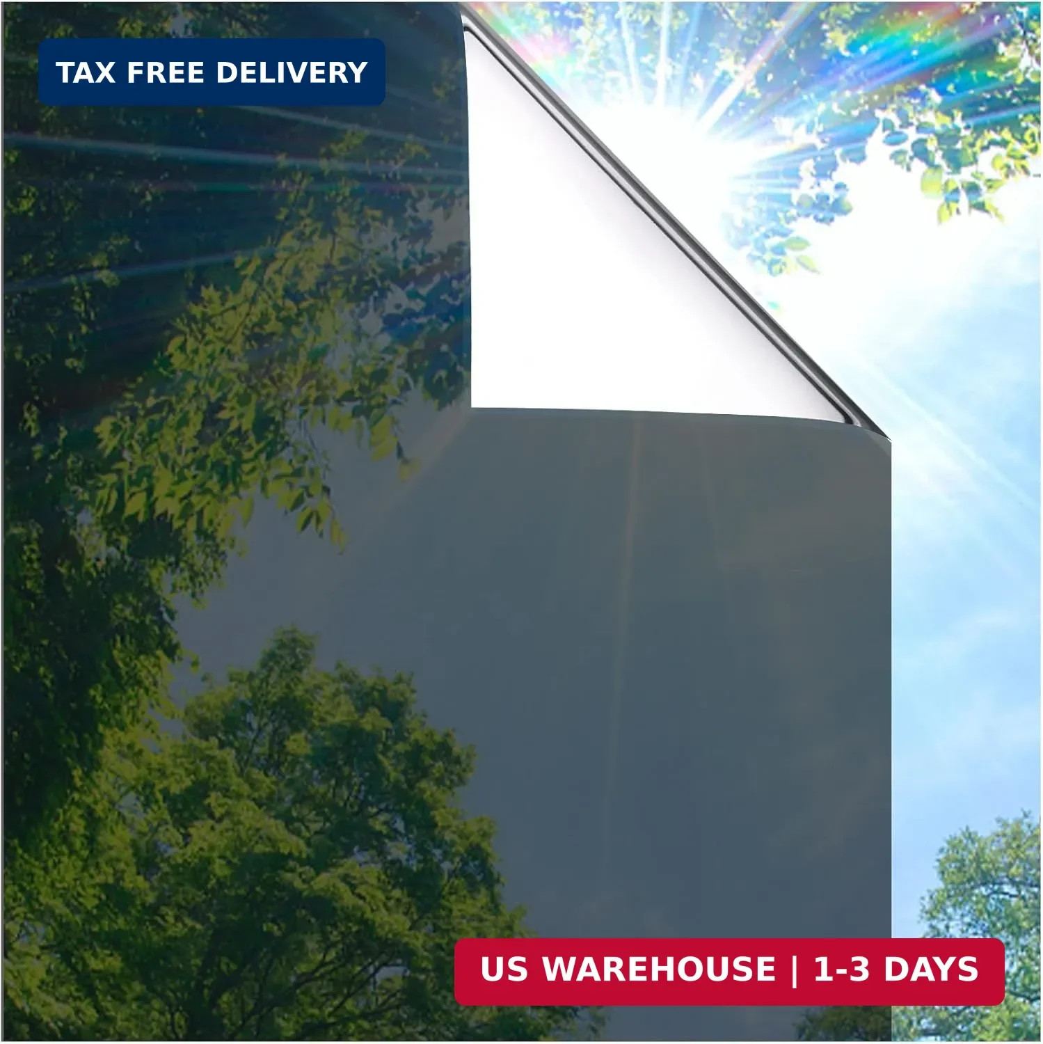 Coavas One Way Privacy Window Film, Heat Control Window Tint for Home, Sun Block