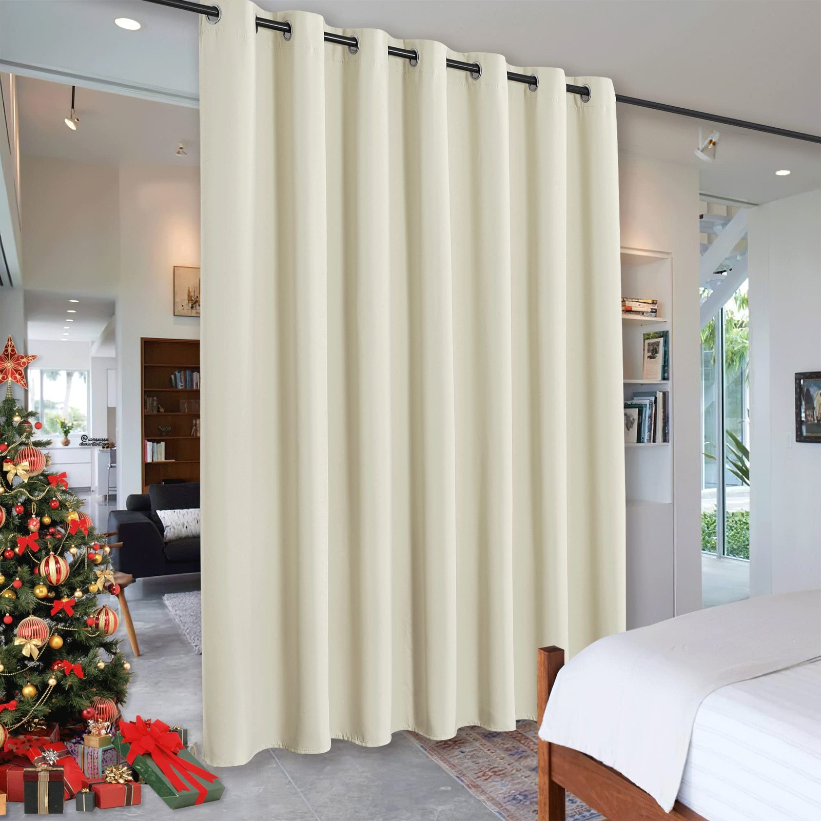 Blackout Curtains Room Divider, Total Privacy Wall Divider Screens Large Bay …