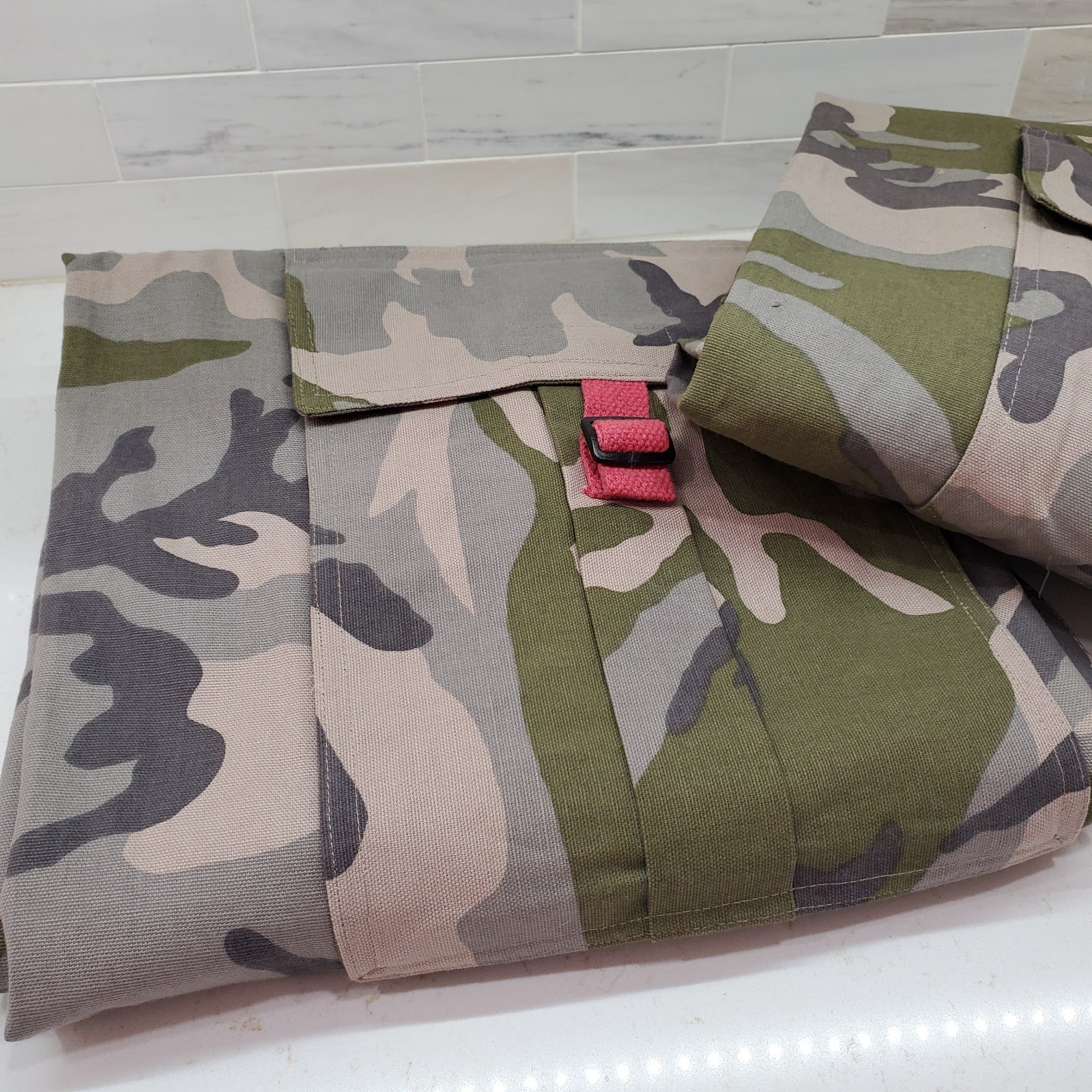 The Company Store Army Camouflage Drapery Panels Set of 2 w 6 Pockets Per Panel