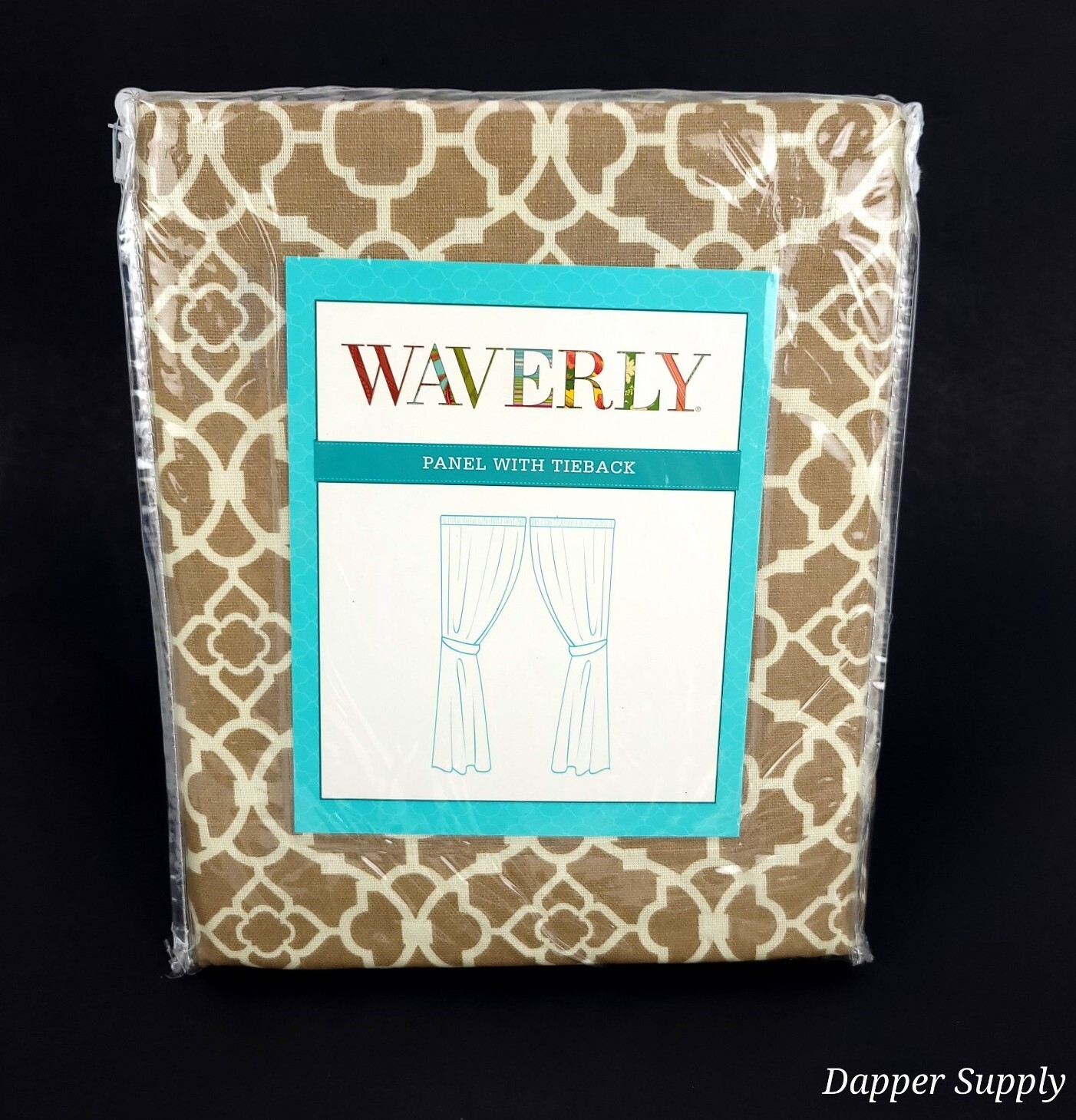 Waverly Lovely Lattice Natural Tieback Panel Cotton Fits Up To 2 1/2″ Rod 52×95″
