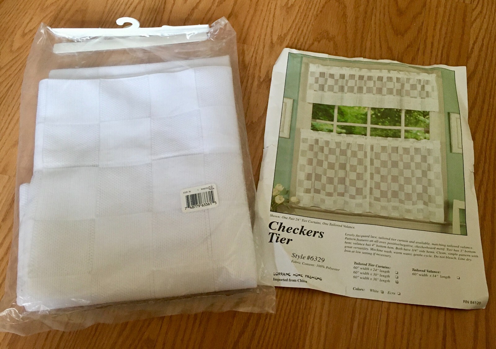 Vintage Checkers Tier Style #6329 Sz. 60″X 36″ BY LORRAINE HOME FASHIONS