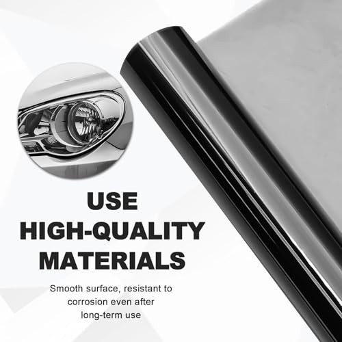 Extra-Wide 16″ x 48″ Headlight Taillight Chameleon Vinyl Wrap Roll – Easy Black