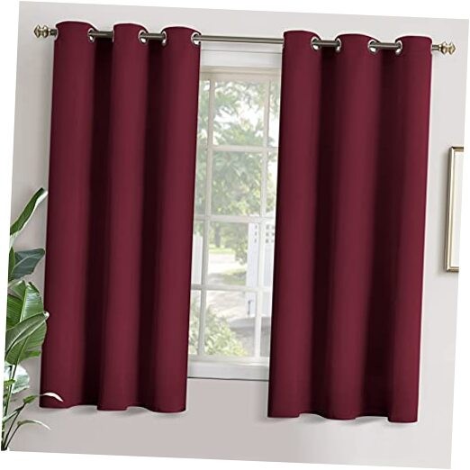 Blackout Curtains 68 Inches Length for 42″W x 68″L (Pack of 2) Burgundy