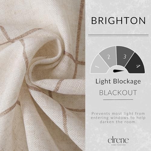 Brighton Windowpane Plaid Blackout Window 52″W x 84″L (Pack of 1) Linen