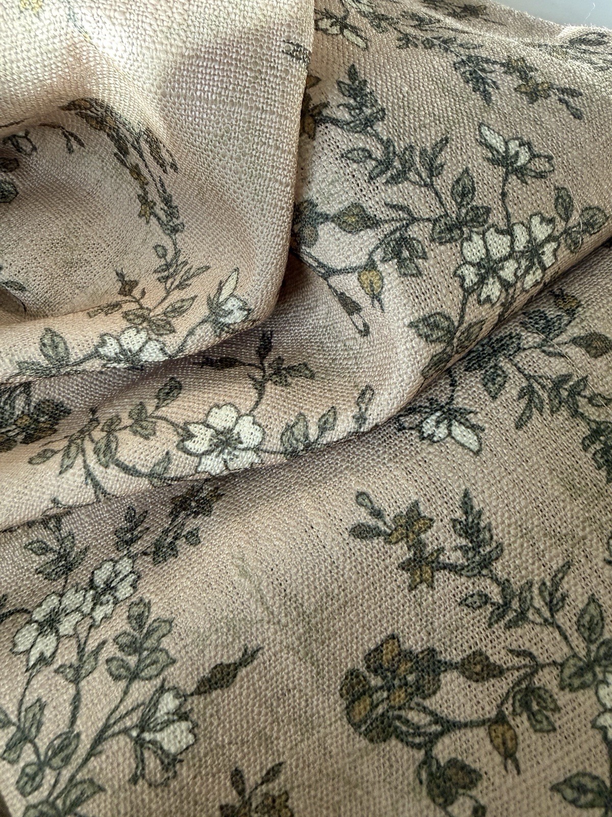 TWO PAGES Linen Cafe Curtains Floral 27Wx28L (3) Panels NEW