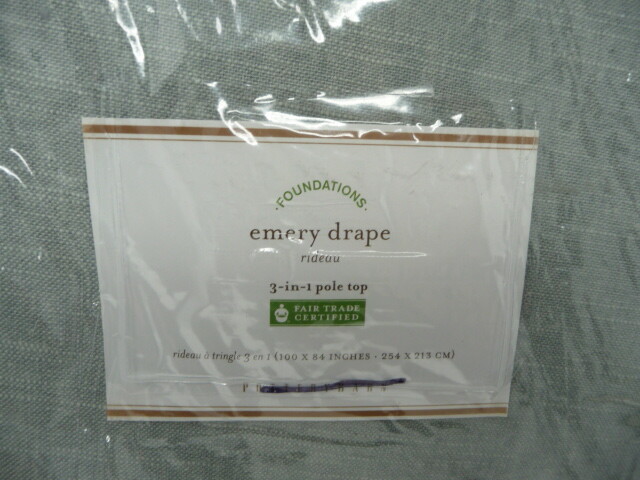 Pottery Barn EMERY Drape 100×84 Blue Dawn cotton lining s/2