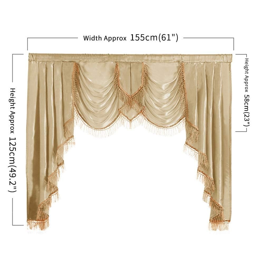 NAPEARL Soft Satin Swag Valance Curtains, Waterfall Valance with Tassles for …