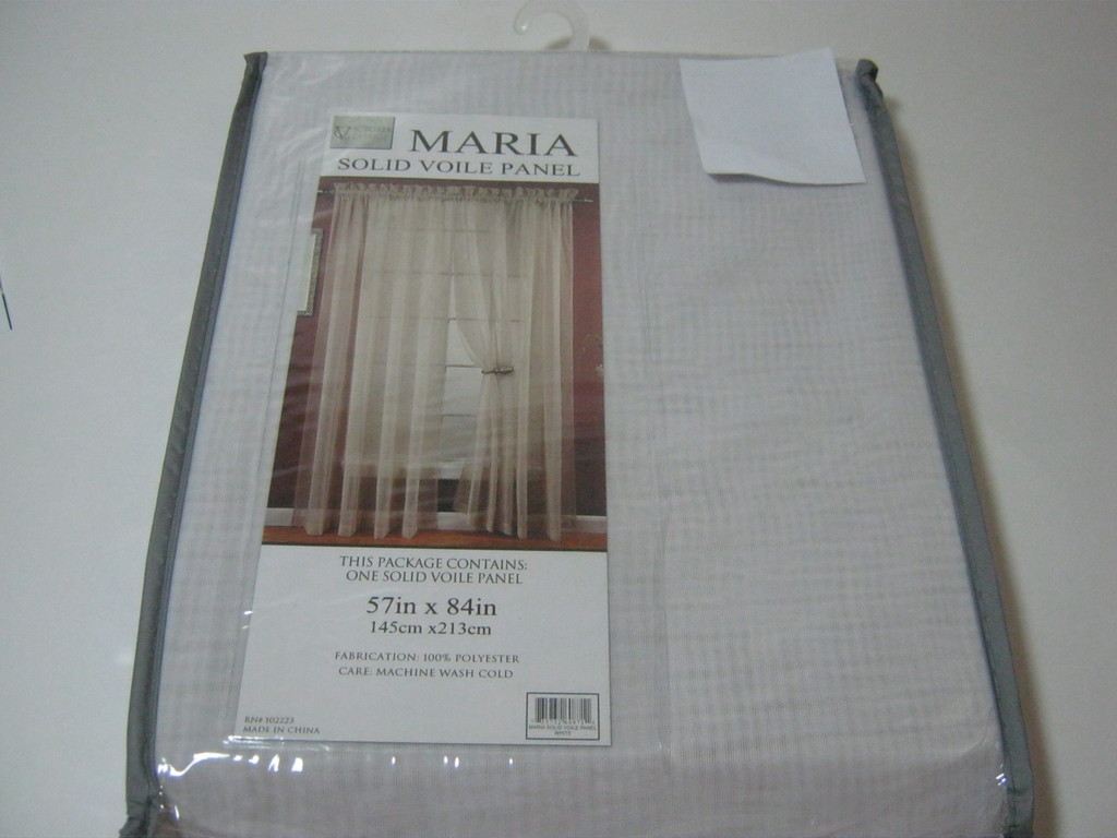 New VICTORIA CLASSICS MARIA 2 SOLID VOILE SHEER PANEL 57″x84″ each ~ WHITE NIP
