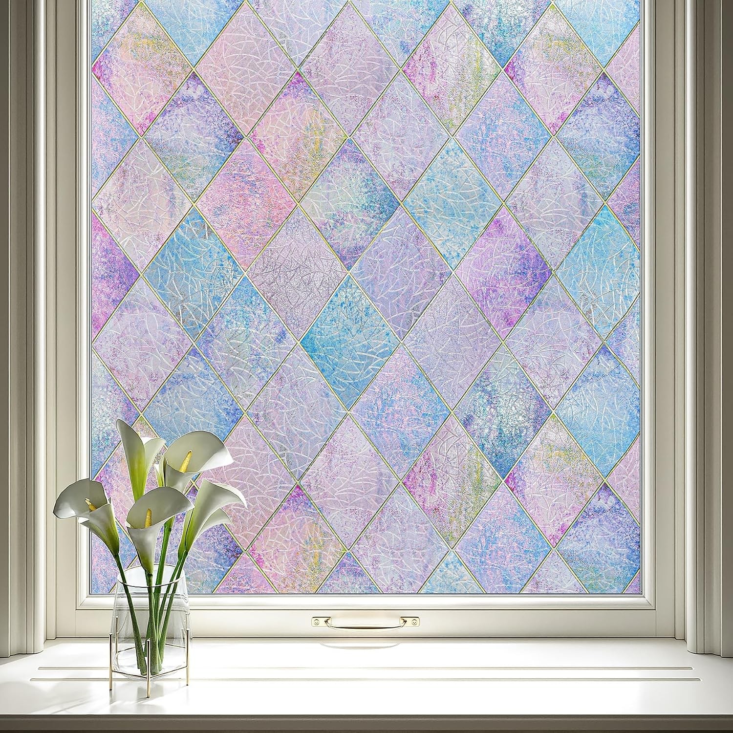 23.6″x78.7″ Window Privacy Film Static Cling Stained Glass Window Film