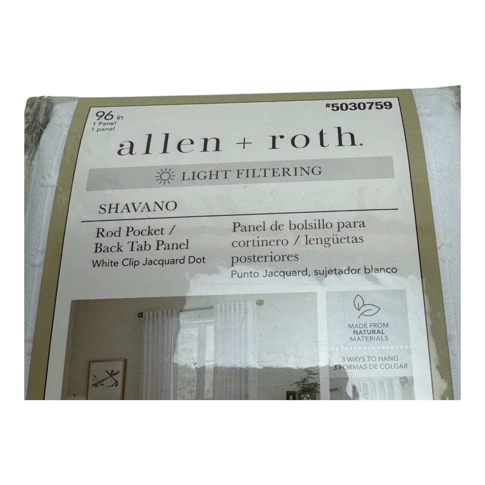 2PK – Allen + Roth 50 x 96 Shavano Ivory Linen Rod Pocket Curtain Panel, 5030759
