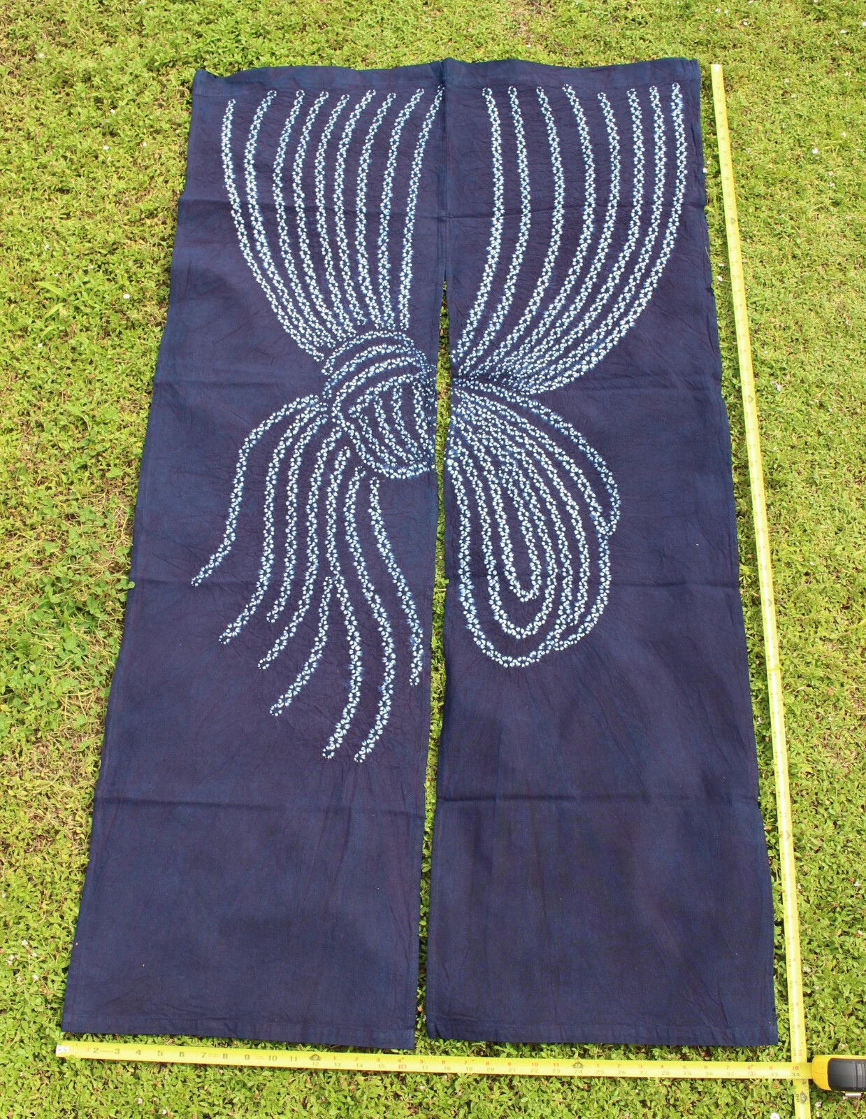 Vintage Japanese Shibori Noren Natural Tie-Dye Cotton Door Way Curtain