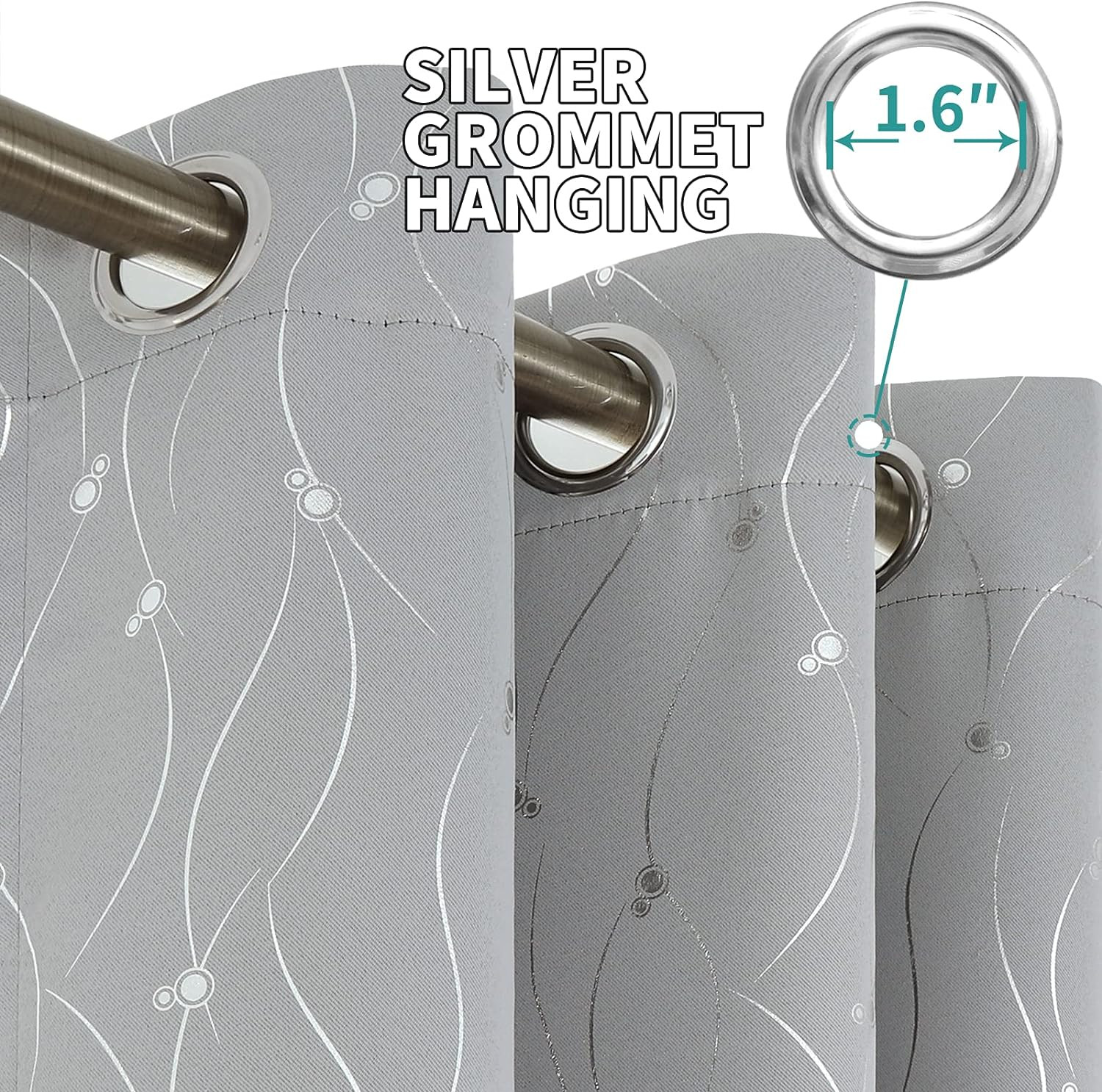 Room Darkening Curtains 72 Inches Long, Grommet Thermal Insulated Blackout Curta