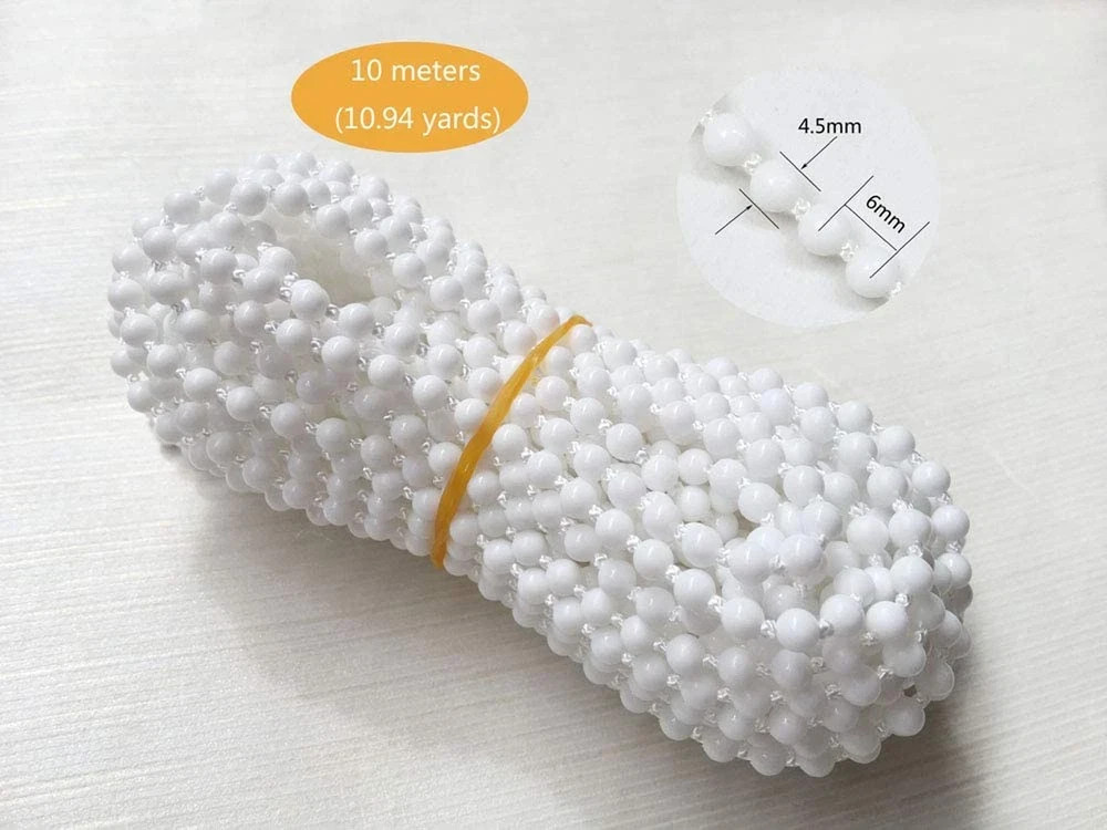 10 Meters Bead Chain Cord with 10 Connectors for Roller Blind Replacement Parts