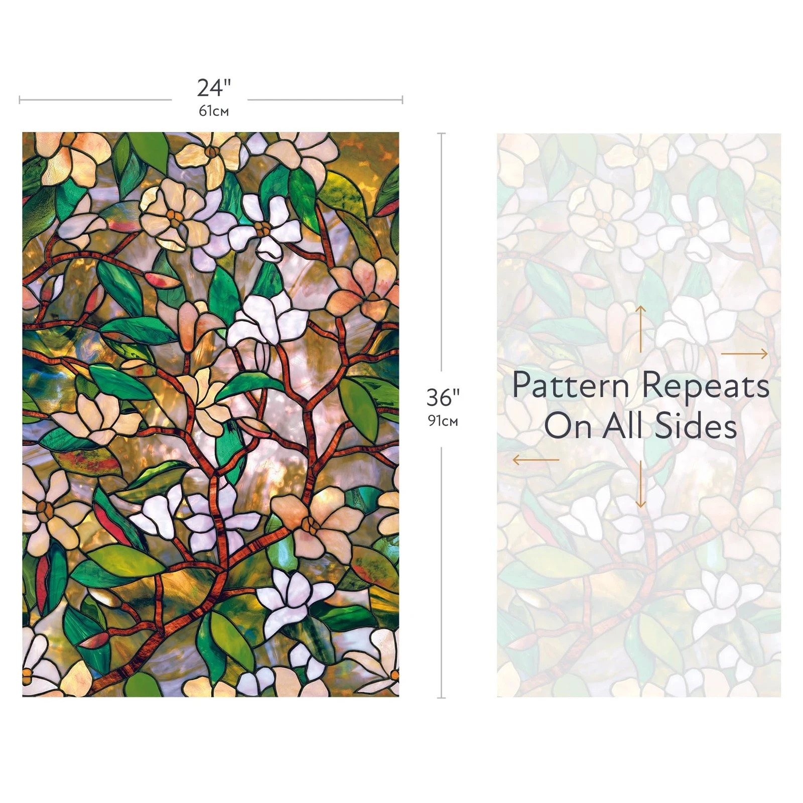 Artscape Magnolia 24″ x 36″ Window Film – Privacy, Decorative, Easy Install