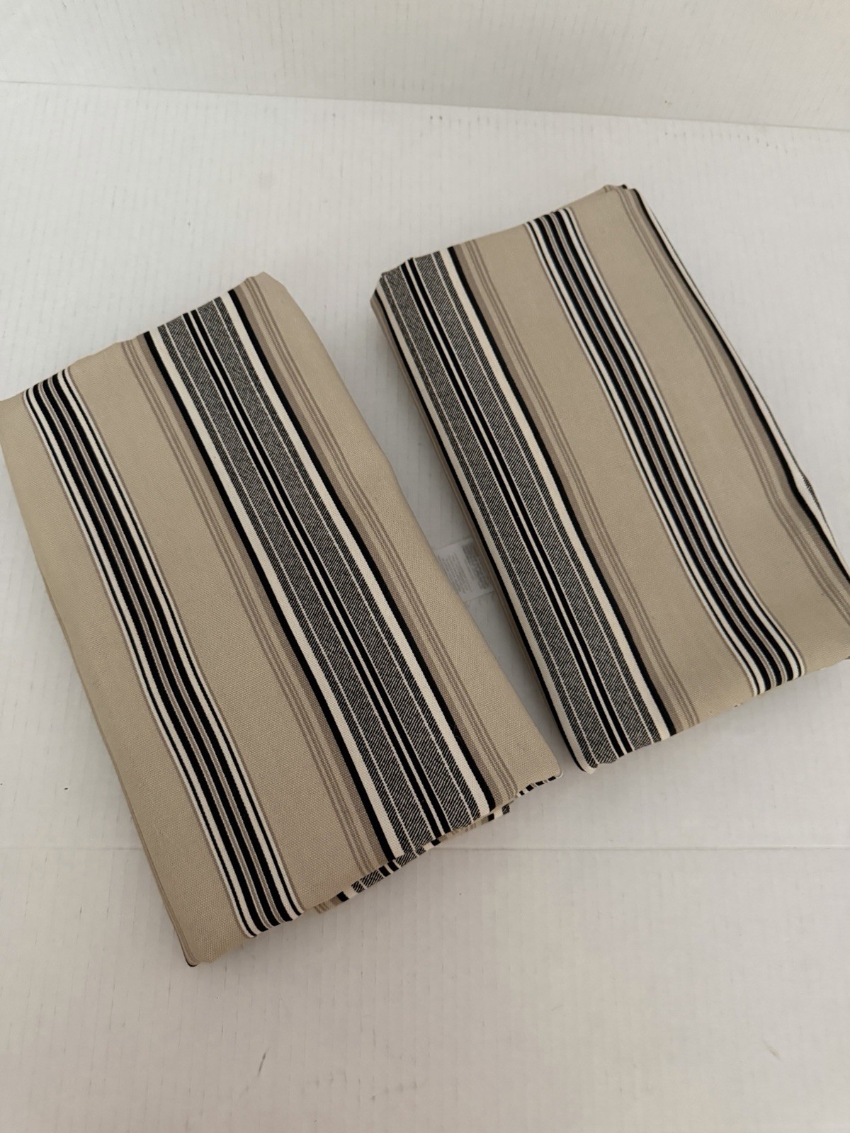 JCPenny Two Panels Curtains Rustic Cotton Linen Only Stripe Jacquard 90×39