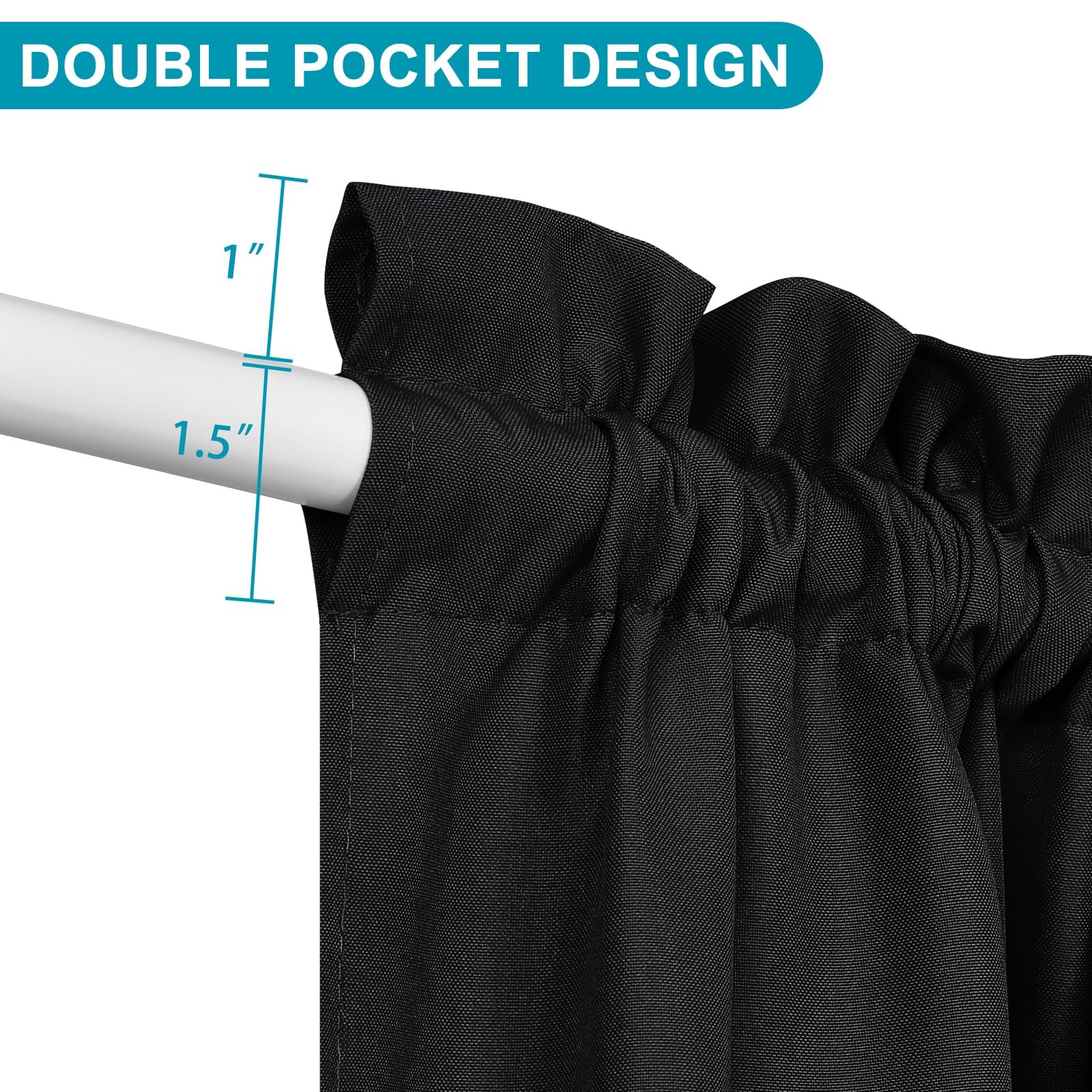 French Door Curtains for Small Windows, Rod Pocket Sidelight Panel, 52″x40″