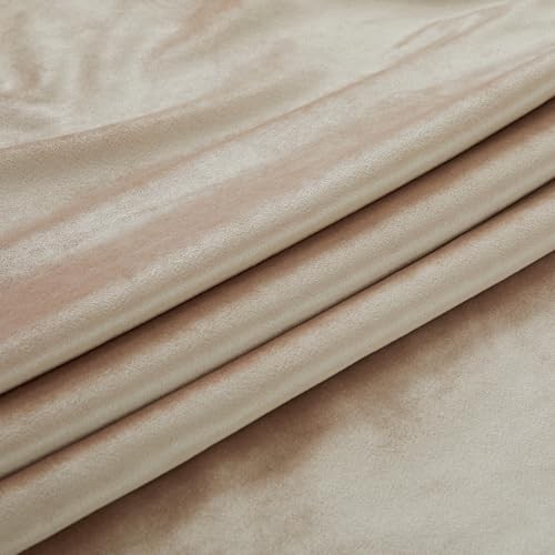 Champagne Polyester Velvet Curtains 96 52″W x 96″L (Pack of 2) Beige/Champagne