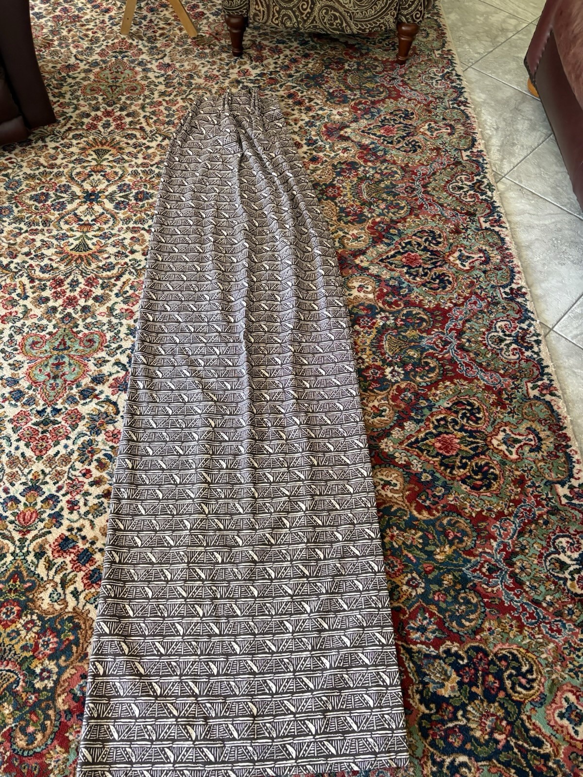 CALICO HIGH QUALITY LINED Triple Pinch Pleated Drapes Set Of Four Panels EUC