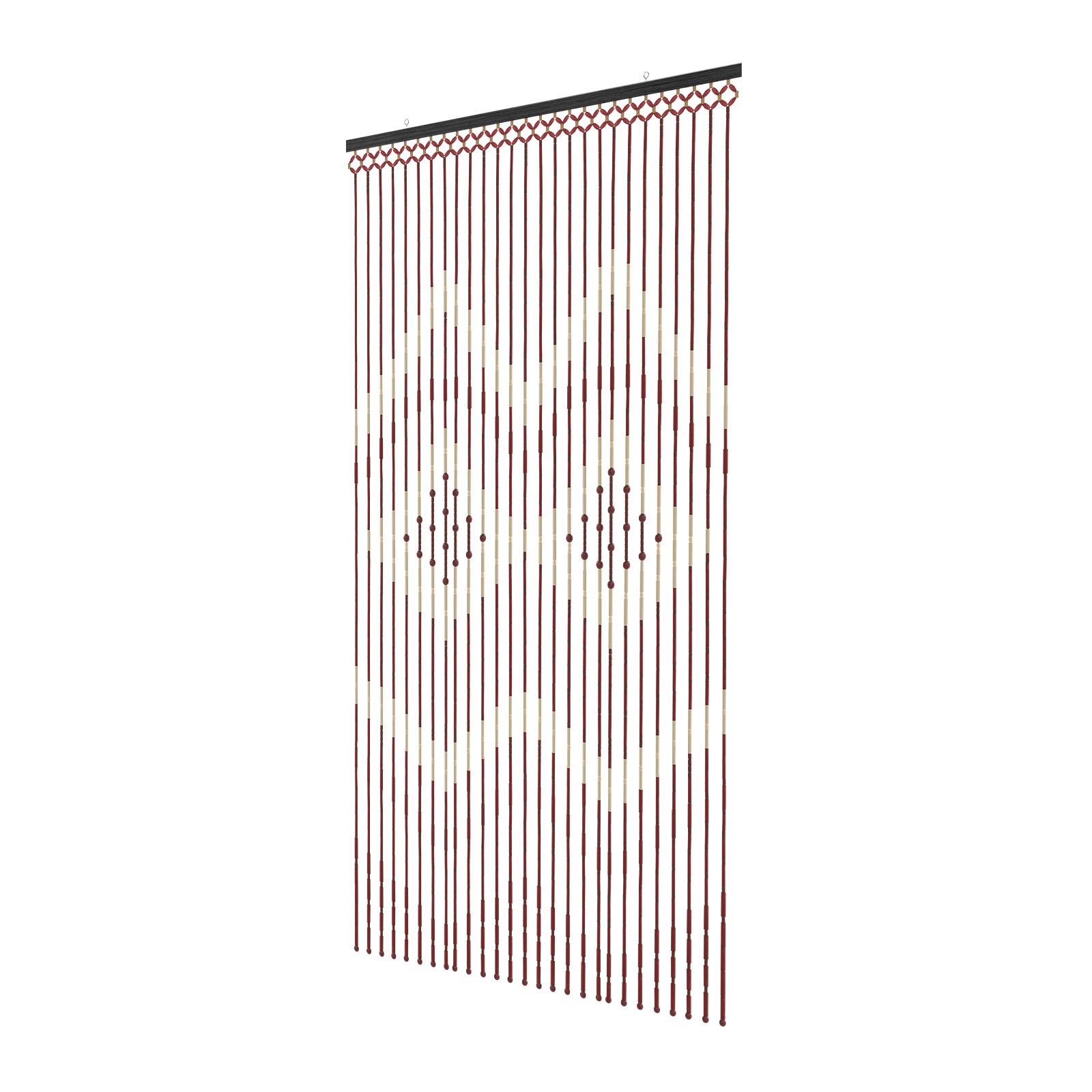 Natural Wood and Bamboo Beaded Curtain Fly Screen Porch Doorway For Bath Bedroom