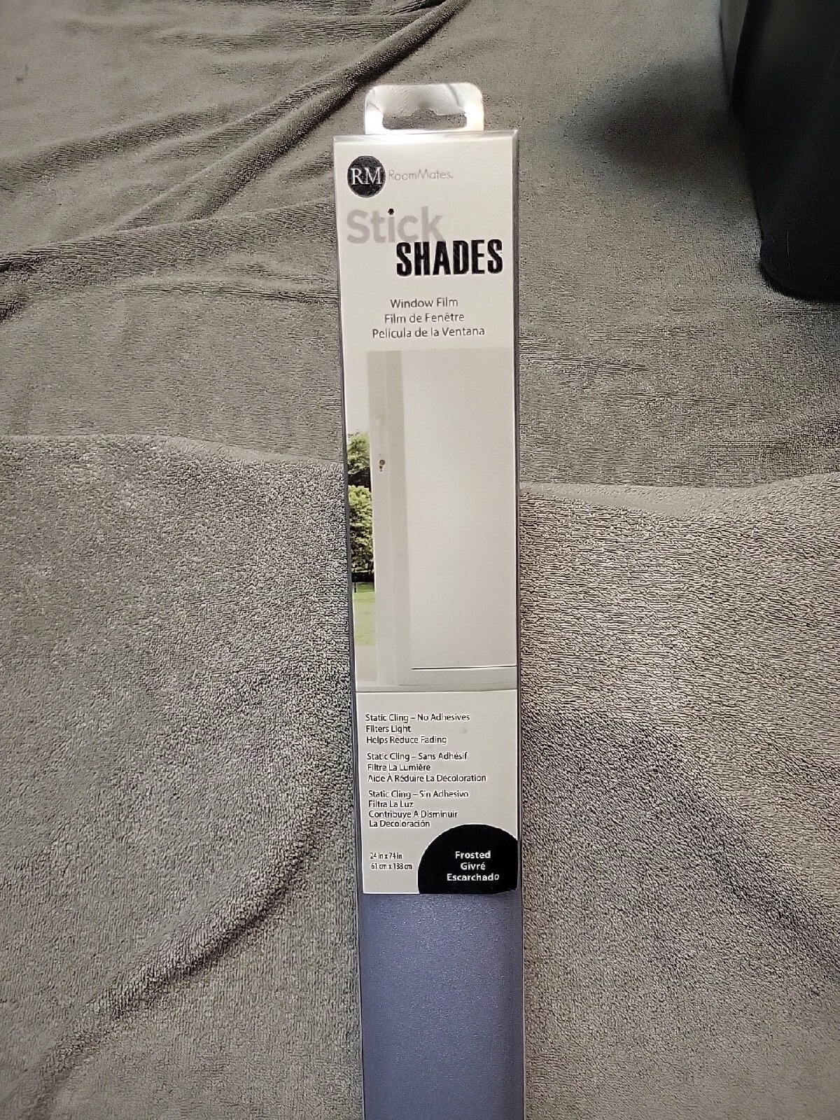 RoomMates Frosted Glass Peel + Stick Window Film  Shades – 24″x74″, Static Cling