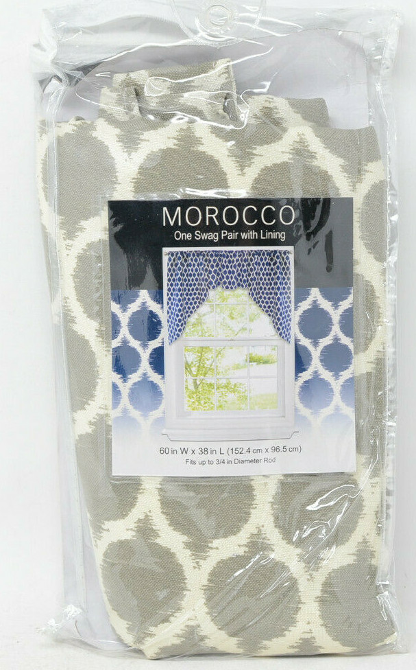 Morocco Swag Window Valance in Stone