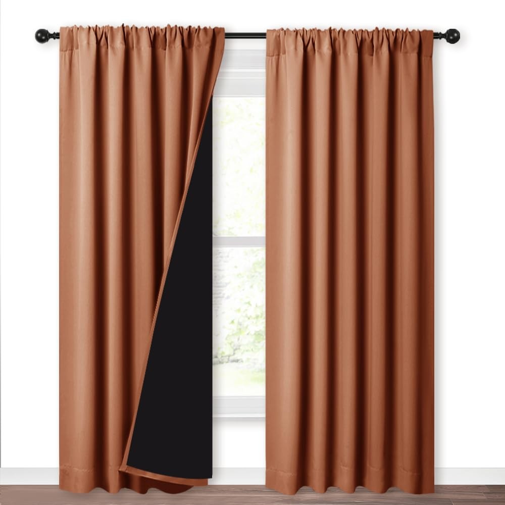 NICETOWN 100% Blackout Curtains for Living Room, Privacy Protection & Noise R…