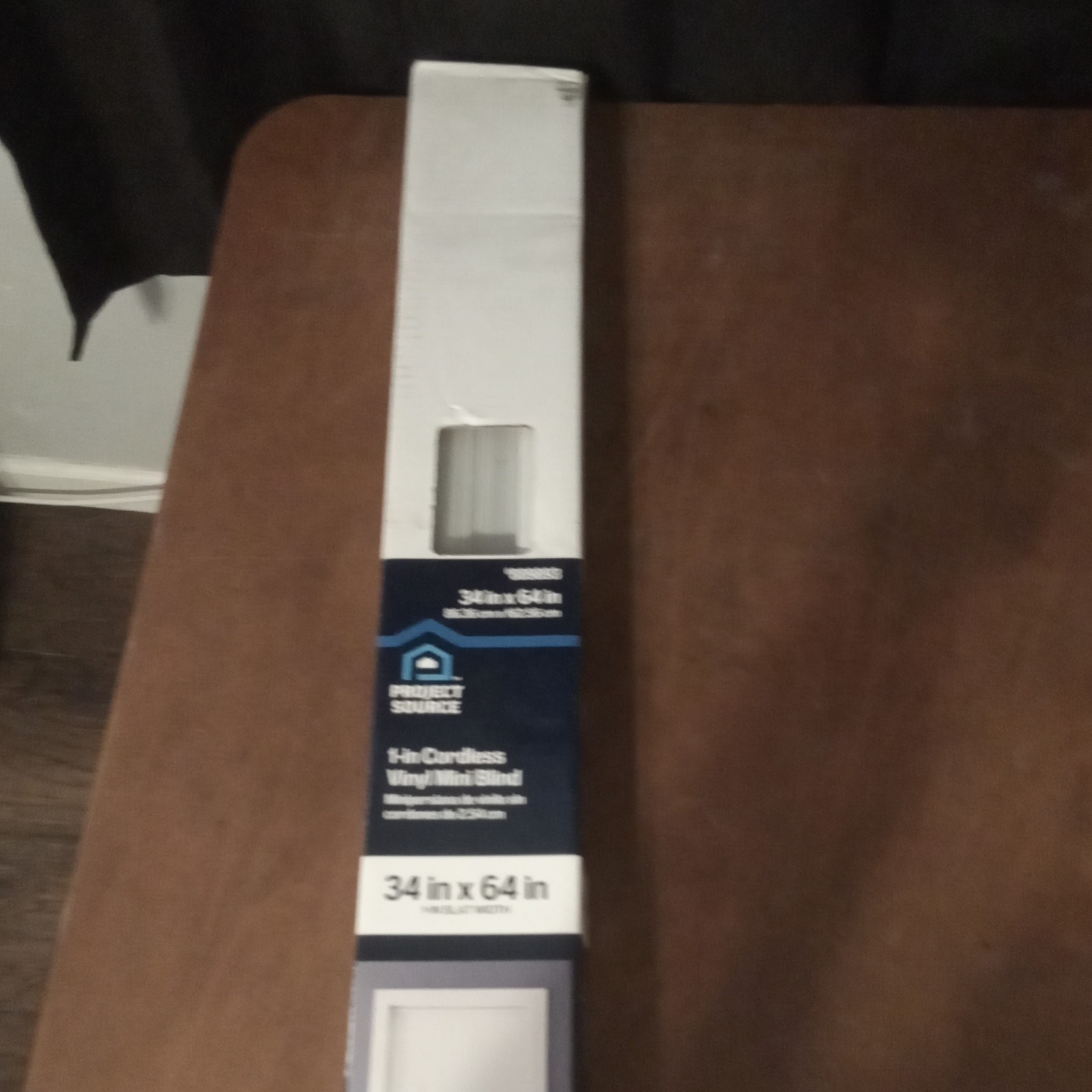 Project Source Cordless Vinyl Mini Blind 1″ Room Darkening White 34×64
