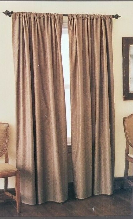 2 Fieldcrest Luxury Taupe Windon Panels (1 pair) 108″ x 84″ NIP