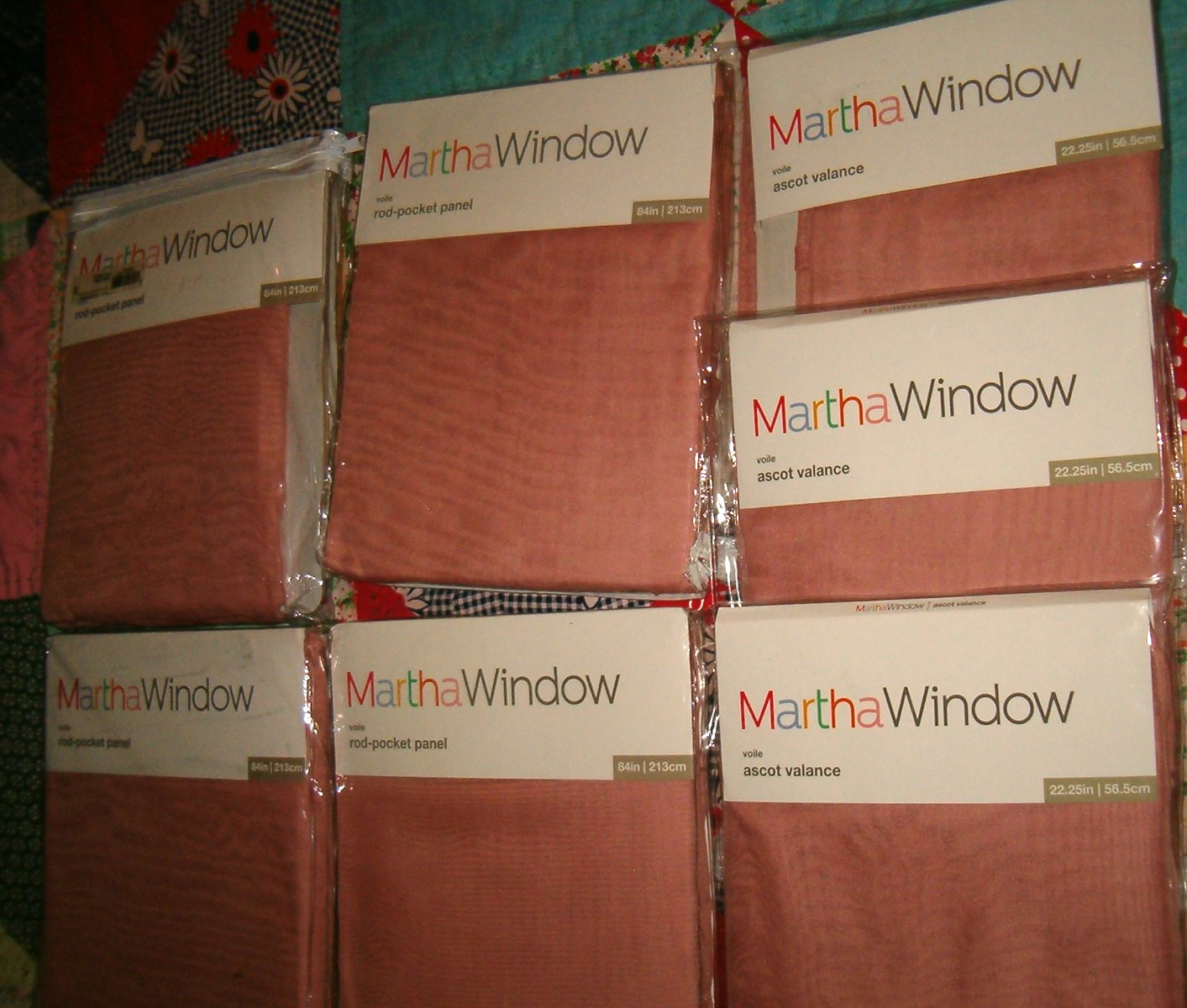 Martha Window Voile Rod Pocket Panel Curtain 2 60″ x 84″ & 2 118″x84″ Valances