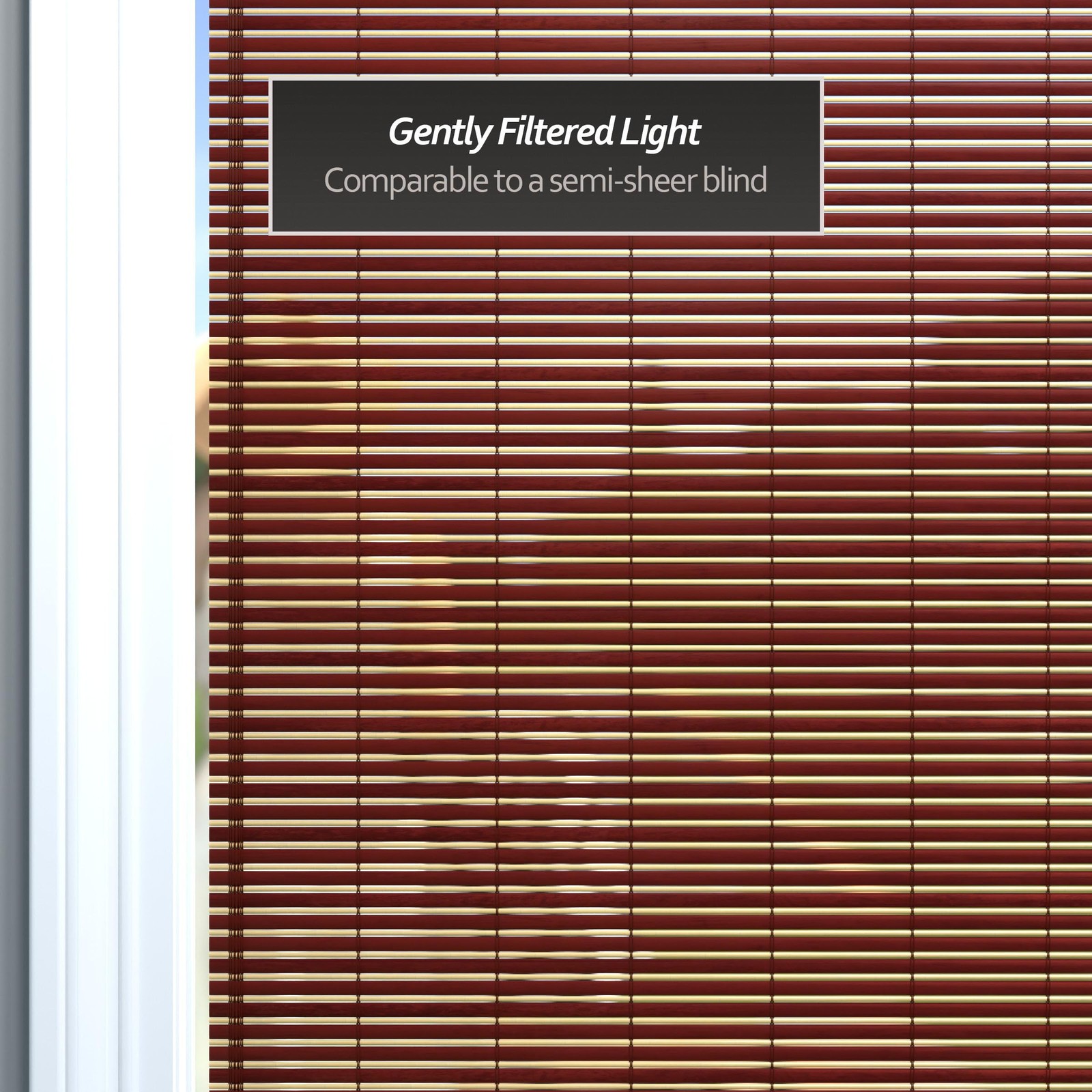 Red Lantern Bamboo Cordless Window Shade – Mahogany 60 Wide